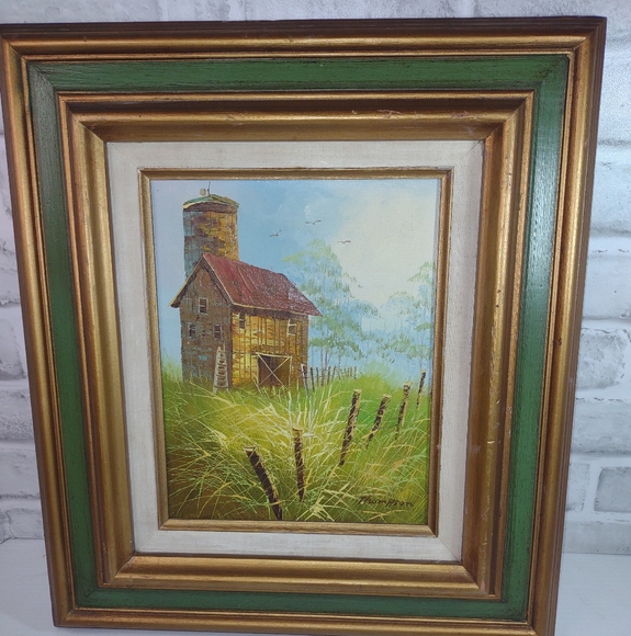 Rustic Barn Landscape Art with Gold Frame - Picture 2 of 10